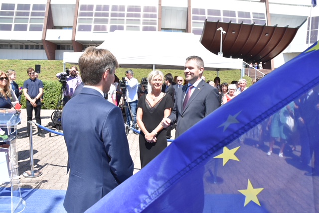 Photo de l'inauguration de le Dalle Slovaque